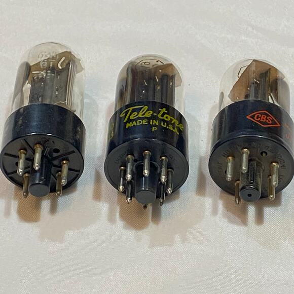 Vintage Lot of 3 Electron Vacuum Tubes 6W4GT Radio AMP Audio Not Tested As Is - Picture 2 of 4